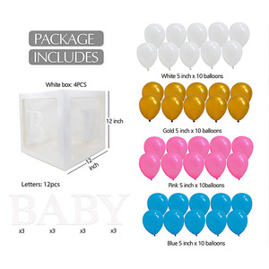 Set di Palloncini in Foil Blu e Rosa con Scatole Trasparenti Nicro, per Baby Shower, Compleanno, San Valentino, Ecologici - Product Image 5