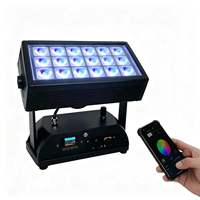 Foco LED Inalámbrico a Batería de 18x20W RGBWA UV Resistente al Agua con Control Remoto para Iluminación de Escenarios al Aire Libre