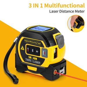 Télémètre laser 3-en-1, télémètre laser numérique 40/60 m avec écran LED, outil de mesure électronique pour les travailleurs - Product Image 1