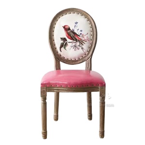 Ristorante pittura di legno intaglio rollback retrò <span class=keywords><strong>da</strong></span> pranzo sedia in pelle - Product Image 1