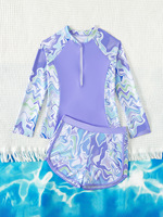 Maillot de bain fille manches longues maillot de bain sport surf Tankini ensemble maillots de bain deux pièces maillot de bain piscine fille maillot de bain