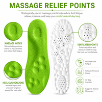 Semelles intérieures 4D en mousse à mémoire de forme pour hommes et femmes - Super douces, absorption des chocs, soutien de la voûte plantaire, respirantes (Noir Homme US 7-11)