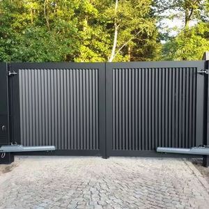 Porte coulissante en métal de sécurité en aluminium à double porte personnalisée en Offre Spéciale avec <span class=keywords><strong>bois</strong></span> traité thermiquement - Product Image 4