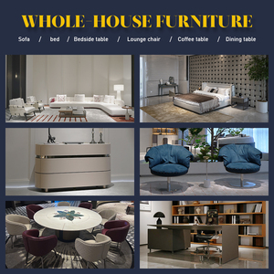 Juego de Muebles de Sala Modernos de Perfil Bajo Tapizados en Cuero Genuino, Sofás Grandes Personalizables Tipo Villa Cloud de Primera Calidad - Product Image 5