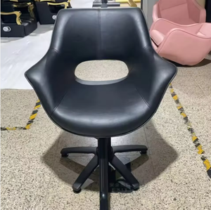 Chaises de barbier vintage noires pour salon de coiffure, équipements de salon, mobilier d'usine pour coiffeur - Product Image 6