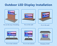 P4 açık su geçirmez LED ekran Billboard 90 derece sabit çatı köşe reklam IP65 değerlendirme 4mm piksel aralığı