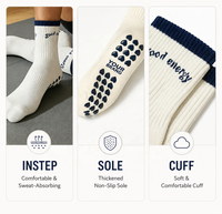 Chaussettes de yoga et de pilates douces, antidérapantes, confortables, extensibles, pour l'entraînement en salle de sport, chaussettes de sport personnalisées