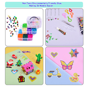 Vente en gros de perles <span class=keywords><strong>Hama</strong></span> 5mm ensemble de perles colorées tableau de chevilles en plastique 5mm kit de perles Perler style dessin animé éducatif pour les enfants - Product Image 4