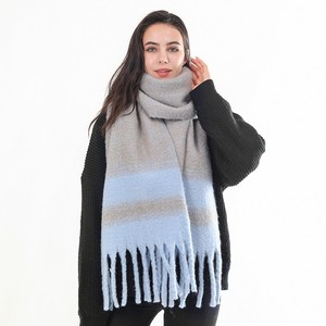 Bufanda 100% Lana con Logotipo Personalizado, Diseño a Cuadros Grande, Gruesa y Cálida, Unisex, para Otoño e Invierno, Chal, Bufanda, Venta al por Mayor de Fábrica - Product Image 1
