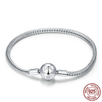 Nouveau bracelet minimaliste en argent sterling S925, chaîne serpent basique, plaqué or blanc, vente en gros d'usine