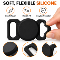 Support en silicone pour AirTag, compatible avec collier de chien, sangle de bagage, étui de protection à chargement arrière avec double fente pour un ajustement sécurisé