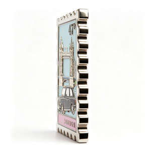 Pin Metálico del Puente de la Torre de Londres, Chapado en Oro, Aleación de Zinc, Esmalte Duro, Recuerdo con Temática de Viajes, Forma Rectangular - Product Image 4