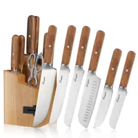 MASTER Chef Stamp Stainless Steel Knife Block Set, Ergonomic Grip