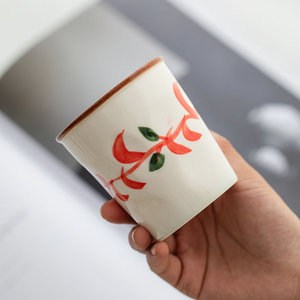 แก้วเซรามิกทำมือ ลายใบไม้ สไตล์โอเรียนทัล สำหรับใช้ในบ้านและสำนักงาน - Product Image 4