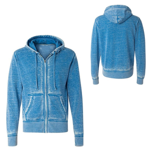 Sweat à capuche streetwear en molleton délavé personnalisé de qualité supérieure, nouveau style d'hiver, basiques en coton mélangé, fabrication directe au Pakistan, fermeture éclair OEM - Product Image 6