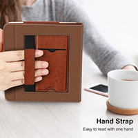 AilesTecca Premium Retro E-Reader PU Leather Texture Folio Cover dengan Tempat Kartu & Pegangan Tangan untuk Kindle Paper White 6 5