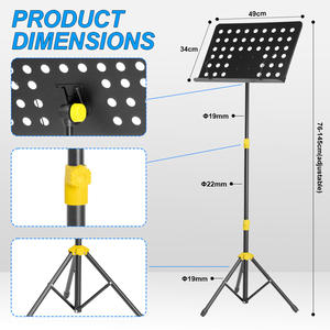 MS-34Y Stativ Musik instrument Musik ständer Günstige tragbare gelbe Musik ständer - Product Image 2