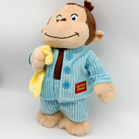 Jouets en peluche Curious George Monkey Claw Machine, matière douce, anti-stress, vêtements, 34 cm, cadeaux d'anniversaire, décoration de la maison