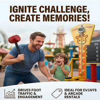 Jeu de Forçage Tolefun : Marteau à Frapper pour Faire Sonner la Cloche – Jeu Interactif Portable en Acier Durable pour Fêtes Foraines