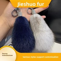 Porte-clés pendentif en véritable fourrure de renard, style classique, accessoire en peluche pour femme, breloque de clé haut de gamme, ornement de sac en fourrure, de Hebei