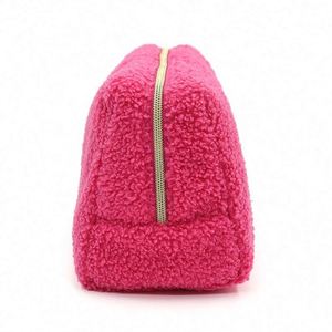 Nouvelle Trousse de Maquillage Carrée en Peluche 2024, Sac Cosmétique Portable Doux et Moelleux pour Voyage, Trousse de Toilette pour Femmes - Product Image 5