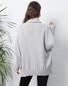 Fabrika artı boyutu kadınlar rahat kış yüksek kaplumbağa boyun uzun kollu kablo kazak örgü Jumper kazak kadınlar kazak boy - Product Image 5
