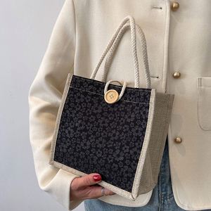 Bolso de mano portátil de lino nuevo para mujer, estilo extranjero - Product Image 3