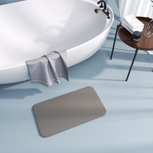 Tapis de bain en terre de diatomées, design minimaliste rectangulaire, antidérapant, séchage rapide, pour salle de bain, entrée, toilettes, couleur personnalisable - Product Image 4