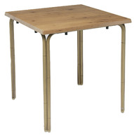 Rustique Bois Bambou Look Restaurant Patio Bistro Cantine Aluminium Salle À Manger Extérieure Teck Table En Bois