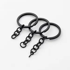 Multicolour 25mm 30mm Flat keyring hang jump ring DIY Metal key ring accessories keychain in bulk for Jewelry Toy Crafts Pendant