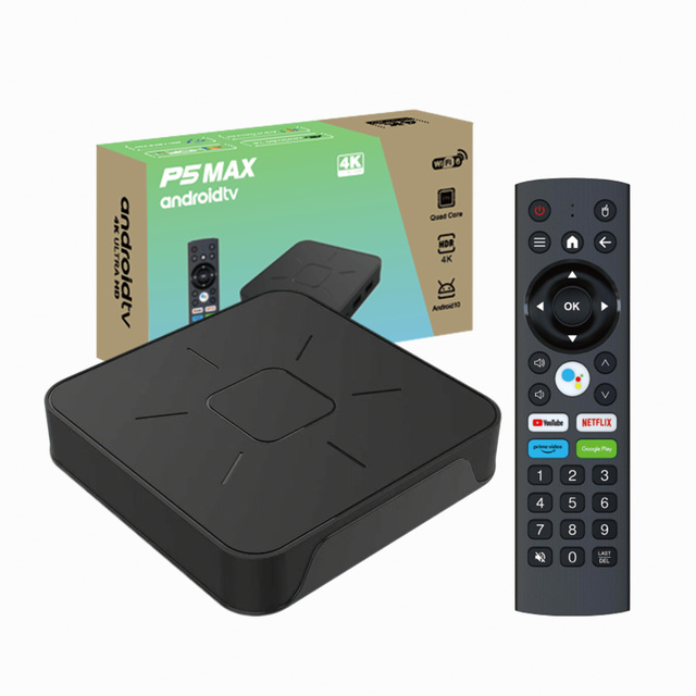 P5 MAX Smart Android TV Box With Global Streaming Apps Voice Remote Control 4K HDR OTT Media Player Android TV Box