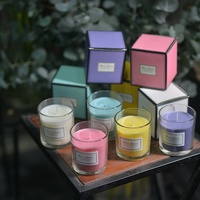 Benutzer definierte Großhandel dekorative Logo und Verpackung Luxus Glas mit Box von Soja wachs Duft kerzen Säule Geschenkset Geburtstag