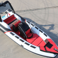 Bateaux pneumatiques Hypalon double modèle de 5,8 m (19,3 pi) avec coque en V profond en fibre de verre et PVC de 1,2 mm pour la pêche en extérieur