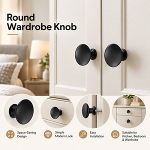 Modern Zinc Alloy Round Cabinet <strong>Knob</strong> Furniture Handle Drawer <strong>Pull</strong> for Wardrobe Kitchen Bedroom Hardware Fittings Set - Product Image 3