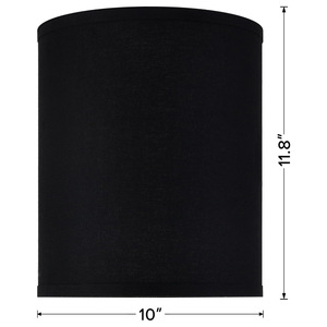 Abat-jour en tissu cylindrique noir, style asiatique, accessoire de lampe facile à installer - Product Image 2