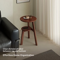 Mesa de centro multifuncional de madera maciza con almacenamiento, estilo nórdico minimalista, con superficie de madera de caucho, para sala de estar o dormitorio.