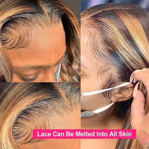 Livraison Gratuite Perruques Lace Front 13x4 <span class=keywords><strong>Cheveux</strong></span> Humains Mèches P4/27 Ombré Blond Lisses Perruque Sans Colle Lace Frontale HD 13x6 <span class=keywords><strong>Cheveux</strong></span> Humains - Product Image 2