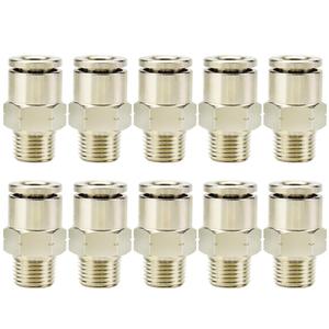 Khí nén Brass Nickel tráng đẩy phụ kiện nhanh chóng phát hành không khí kết nối phụ kiện đường ống MPC8-02 mô hình 0-1mpa hình lục giác đầu 1 năm - Product Image 4