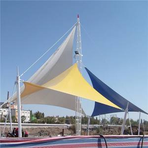 Structure de membrane en tissu pare-soleil tendu en acier pour auvent architectural extérieur en PVDF/PTFE/PVC, prix usine - Product Image 5