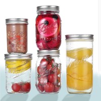 Frascos de Vidrio Mason al por Mayor para Almacenamiento de Alimentos, 16 oz, Botellas de Vidrio para Almacenamiento de Alimentos de Cocina, Frascos de Miel Mason con Tapas Herméticas