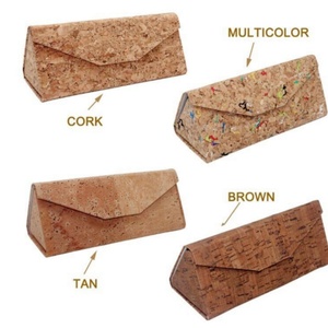 Boshiho Eco-friendly Folding Vegan Style Cork Antimicrobial Fabric <b>Sunglasses</b> <b>case</b> - Product Image 1