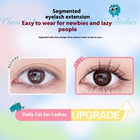 Cils synthétiques faits main en grappe unique segmentée, série Pure Desire Demon Cat, pour usage quotidien, grande capacité, DIY