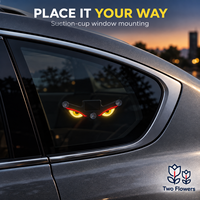 Lampe décorative solaire LED pour vitre de voiture, yeux de démon, rechargeable USB Type-C, avec ventouse, accessoires auto