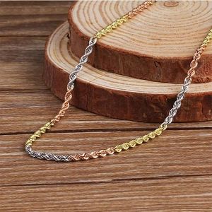 Collar de Cadena Trenzada de Oro Sólido de 18K Tricolor de Moda Xinfly para Hombre - Product Image 3