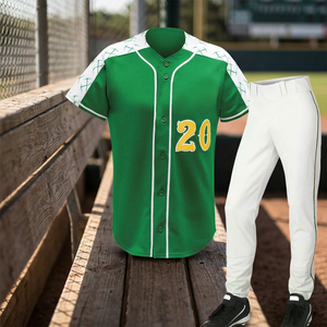 Ensemble d'uniformes de baseball personnalisés pour hommes, sublimés, 100 % polyester respirant, anti-bactérien, manches courtes, dégradé de couleurs, pour adultes - Product Image 2
