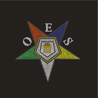 Élégant strass étoile de l'Est OES Eastern Star Crystal Rhinestone Transferts de chaleur Conceptions thermocollantes