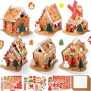 6 ensembles noël <span class=keywords><strong>pain</strong></span> <span class=keywords><strong>d</strong></span>'épice <span class=keywords><strong>maison</strong></span> <span class=keywords><strong>Kit</strong></span> carton artisanat <span class=keywords><strong>Kit</strong></span> bricolage construire fournitures pour enfants vacances jeu fête <span class=keywords><strong>d</strong></span>écoration Playtime - Product Image 6