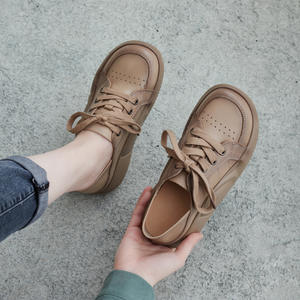 Nouvelles chaussures décontractées à plateforme compensée en PU, style britannique, à bout ouvert et lacets, antidérapantes, tendance mode printemps - Product Image 3