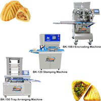 Lignes de production de machines à fabriquer des maamoul et des gâteaux de lune en acier inoxydable de qualité alimentaire durable, pour la préparation de biscuits fourrés aux dattes