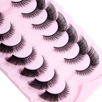 Lot de 10 paires de faux cils volumineux et naturels, effet duveteux, aspect naturel, en faux vison, longueurs variées